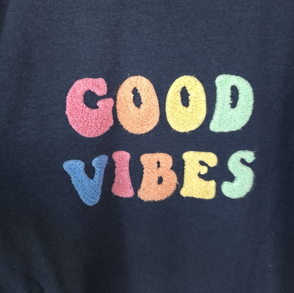 Wildfox Raised Letter Good Vibes Oversize Sweatshirt Sz XXL - Picture 4 of 5
